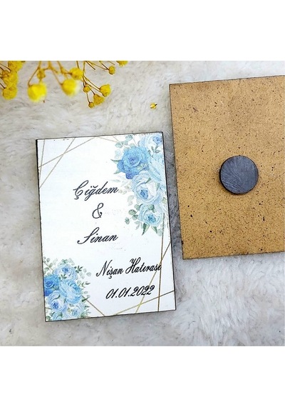 Ahşap Nikah Buzdolabı Magnet Nikah Hediyelikleri 4(30 Adet)