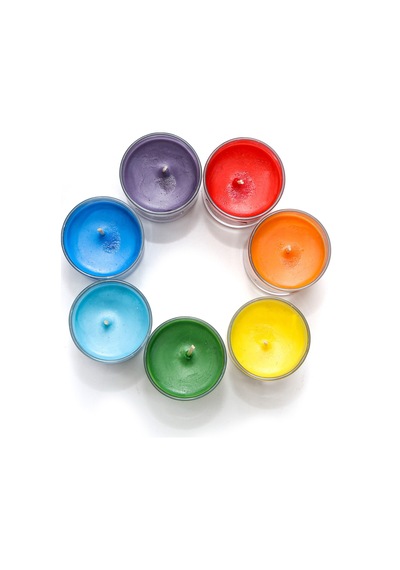 7 Chakra Meditasyon Kristal Kap Içi Mum Seti-Large