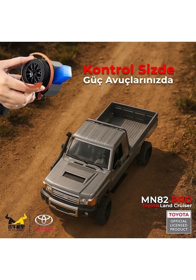 Mn Model Mn82 Pro 1/12 Toyota Land Cruiser Lc79 4wd Rc Model Crawler Offroad Truck Uzaktan Kumandalı Araba Rtr Lisanslı Gümüş+dahili Işık Seti