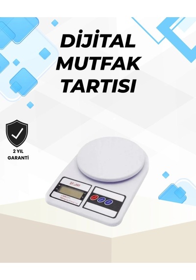 Hassas Tartım İçin Dijital Mutfak Terazisi - 10kg / 1g Çok Renkli