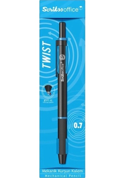 Scrıkss Twıst Versatil Kalem 0.7 Şeffaf Ambalaj Mavi