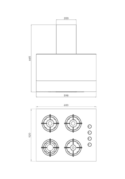 Kumtel Plus KO-40 TAHDF + DA6-835 2'li Beyaz Ankastre Set