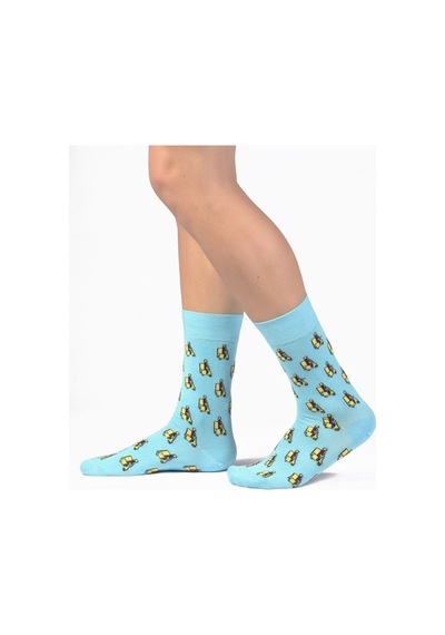 Ozzy Socks Moto Desenli Çorap Turkuaz