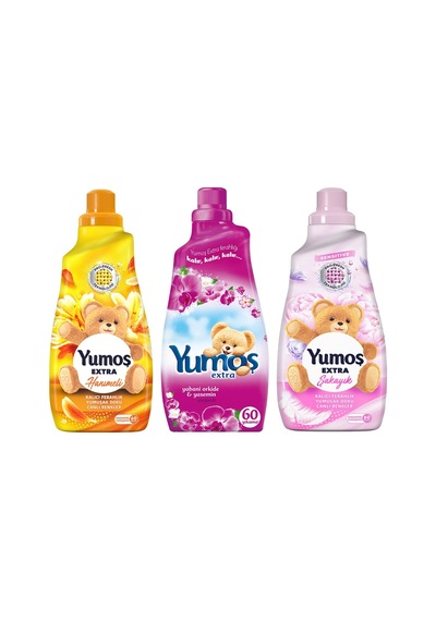 Yumoş Extra Kons.yumuşatıcı 1440 Ml Hanımeli Yabani Orkide Şakayık 3 Lü 3'lü Set