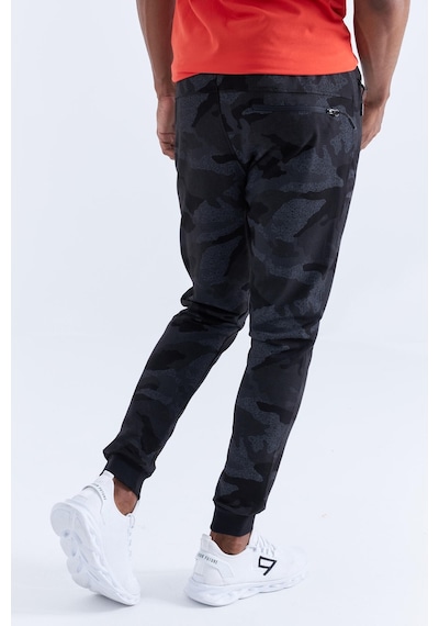 Tommy Life Siyah Kamuflaj Kamuflaj Desenli Dar Kalıp Jogger Erkek Eşofman Alt - 84754 Siyah