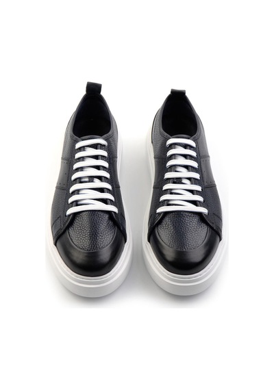 Bambi Lacivert Hakiki Deri Erkek Sneaker E01083018003 Lacivert