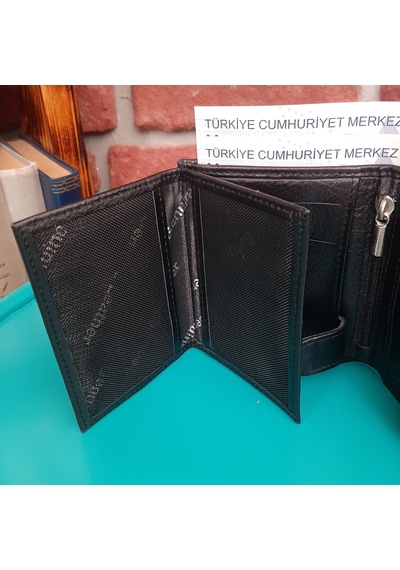 Gvnbag Hakiki Deri Erkek Bozuk Para Gözlü Siyah Mini Cüzdan Gvn-0116 Siyah