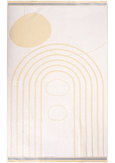 Soft Bohem Banyo Havlusu - Bej / Hardal - 70x140 Cm Renkli