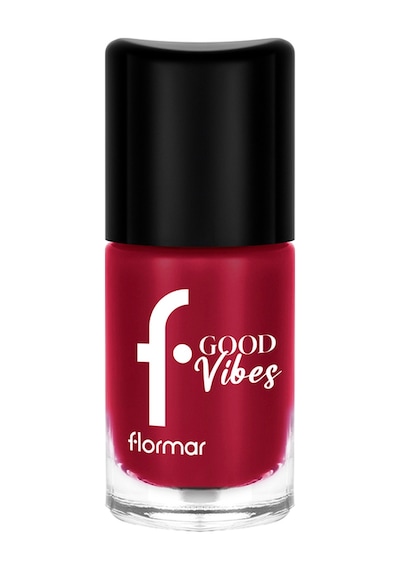 Flormar Good Vibes Yüksek Pigmentli & Parlak Bitişli Nefes Alabilen Oje 004 Rasp Berry Cake