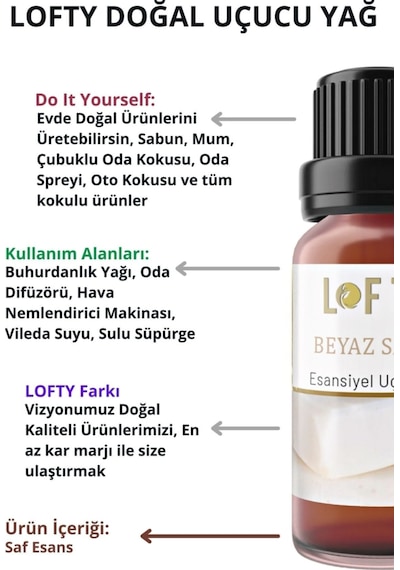 Lofty Pudra Amber Bahçe Gülü Uçucu Yağ Buhurdanlık Esansı Oda Kokusu 10 ML