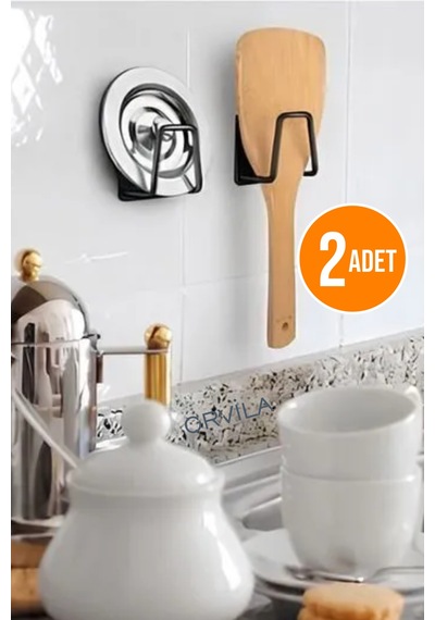 2 Adet - Kendinden Yapışkanlı Çok Amaçlı Metal Askı - Siyah Metal Siyah Tr Diğer