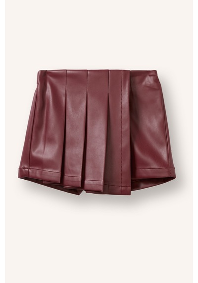 Defacto Pile Detaylı Suni Deri Etek Kız Bebek I1150a526wnbr194 Bordo-br194