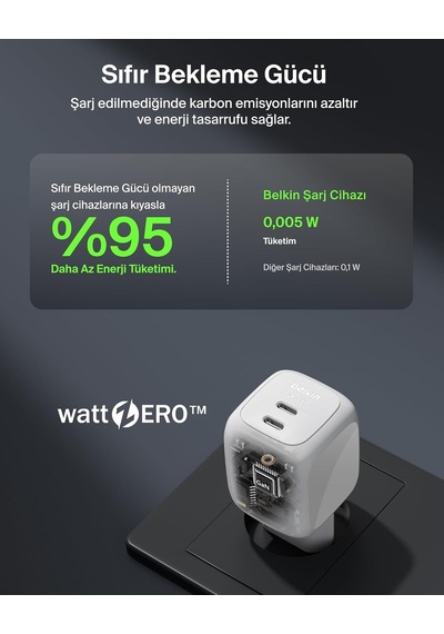Belkin Smartprotect 2 Portlu Usb-c Şarj Cihazı 67 W, 2 Usb-c Port