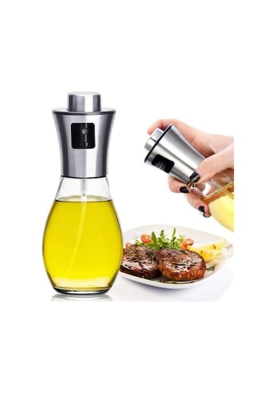 2 Adet Cam Şişe Sosluk 200 Ml Çok Amaçlı Spreyli Cam Sosluk Yağ Sirke Sos Şişesi 2 Adet Gümüş Diğer