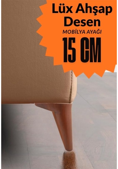 15 Cm Mobilya Ayak Seti Ahşap Desenli Kanepe Koltuk Tv Ünitesi Yükseltici Ayak Kanepe Ayağı Kahverengi Kahverengi