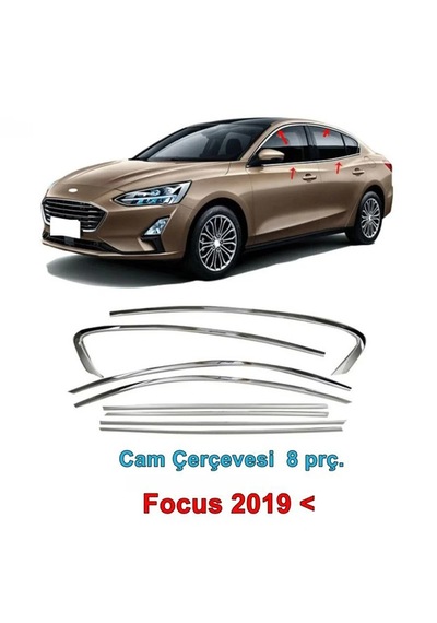 Ford Focus 5 Cam Çıtası Kromu Nikelaj Komple 2019 Sonrası