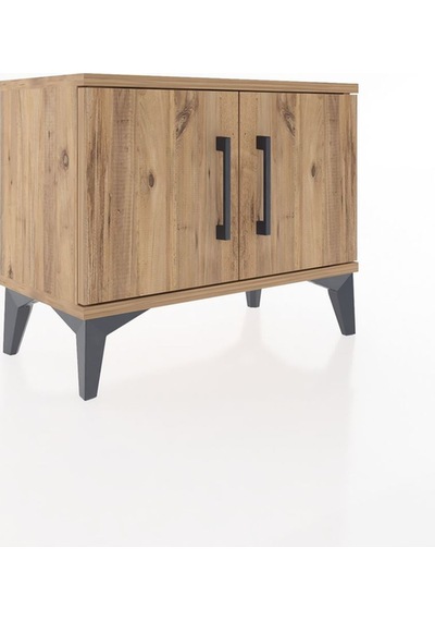Arges Komodin Tek Raflı 2 Kapaklı 60x30x48 Çam-çam Çam