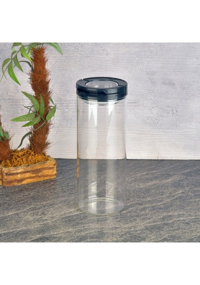 Tohanaa Vakumlu Cam Kavanoz - Şeffaf / Siyah - 800 Ml Çok Renkli