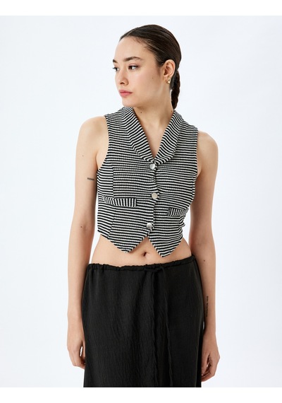 Koton V Yaka Düğmeli Slim Fit Crop Triko Yelek Siyah Çizgili 5sal90013ık Siyah Çizgili Siyah Koton V Yaka Düğmeli Slim Fit Crop Triko Yelek Siyah Çizgili 5sal90013ık Siyah Çizgili Siyah