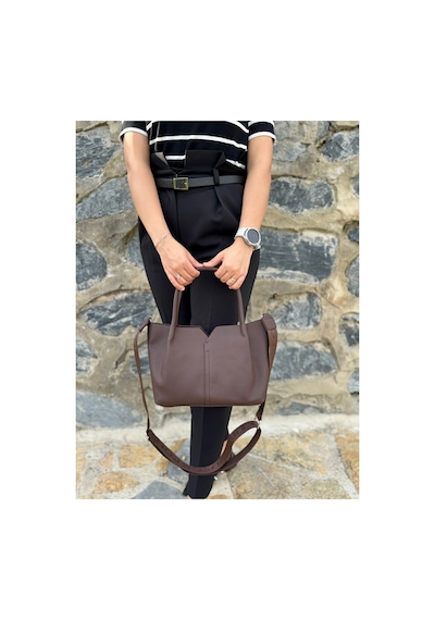 Just Polo Kadın Yeni Sezon Yumuşak Deri Ayarlanabilir Askılı Lüks El Ve Omuz Çantası Shoulder Bag Kahverengi 05372813