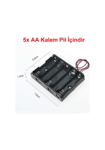 5'Li Aa Kalem Pil Kutusu Yuvası 7.5V Kablolu Kalem Pil Tutucu