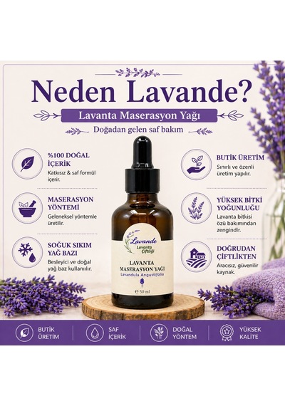 Lavande Lavanta Çiftliği Lavanta Maserasyon Masaj Yağı 50 ML