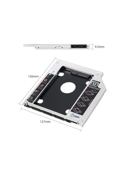 Hdd Caddy 9.5Mm 2.5" Sata 2Nd Hdd Caddy