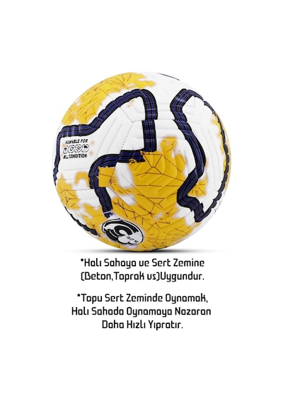Telvesse Futbol Topu Color Pompalı Set Sert Zemin Halı Saha Futbol Topu Hibrit No:5 Çok Renkli