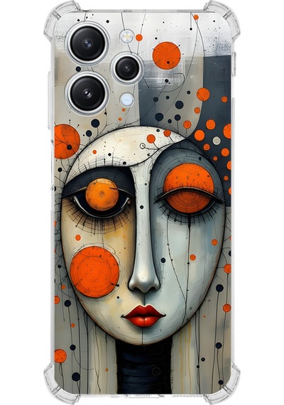Redmi 12 İle Uyumlu Köşe Korumalı Kılıf Metamorfoz Focus Tasarımlı Uv Baskılı Şeffaf