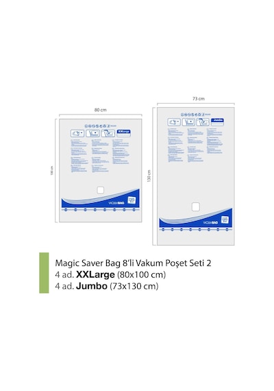 Magic Saver Bag 8'Li Vakumlu Poşet Seti 2