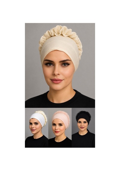 Aldaıyr 4 Adet Fırfır Bone Tesettür Bone Çok Renkli