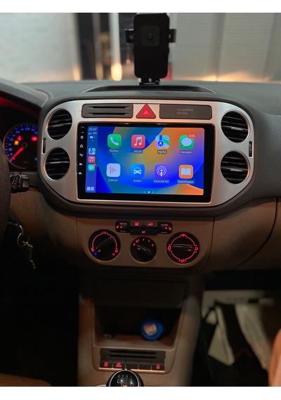 Volkswagen Tıguan 2012-16 9" Siyah Uyumlu Androıd Multimedya Gerçek 2/32 Kablosuz Carplay Geri Görüş Kameralı 9"
