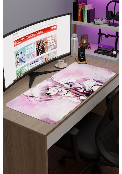 Angel Beat S Anime V4 - 90x40 Xxl Gaming Kauçuk Kaymaz Taban Mouse Pad Fare Altlığı