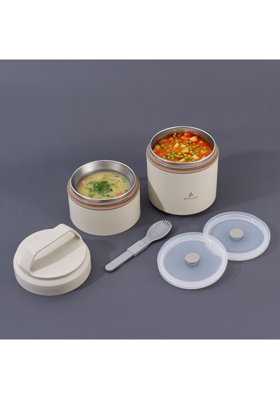 Aryıldız Bento Katlı Lunch Box Beige 1200 Ml Çok Renkli