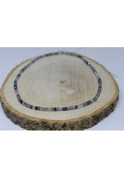 Yasamtohumu Florit Taşı Rondela Faset Kesim 3.5*2.5 MM Yarım Dizi 17  CM Çok Renkli