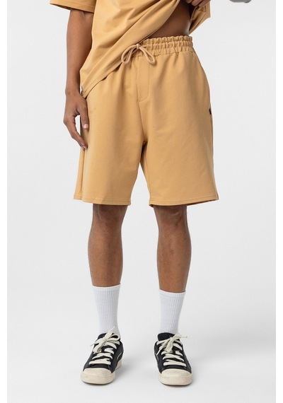 Basic Oversize Şort Takım Hardal