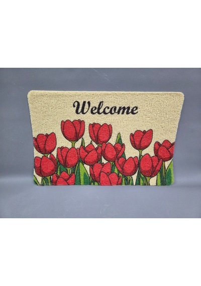Hijyenik Kıvırcık Paspas 40x60 Cm - Islaklık Emici Kapı Önü Paspası Krem