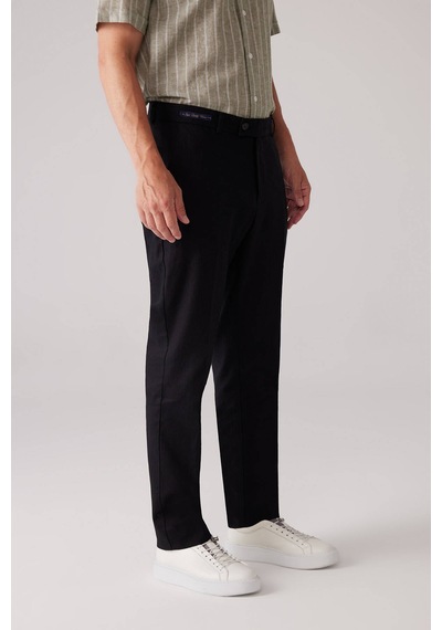 Erkek Siyah %100 Keten Pantolon