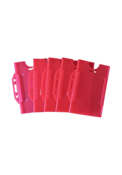 Kırmızı Yaka Kartı Plastik 5 Li Kılıf
