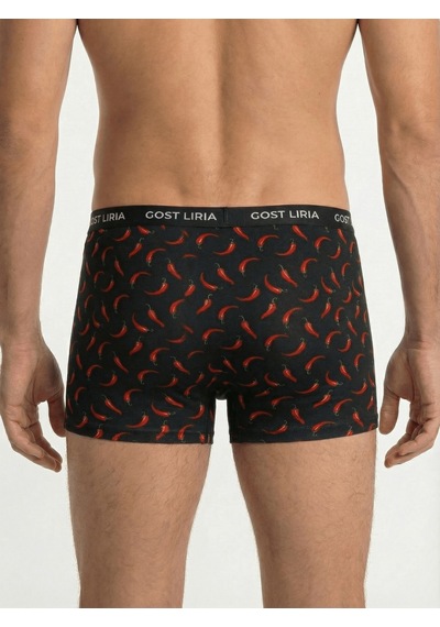 Gost Liria - Pepper Desenli Erkek Boxer Siyah