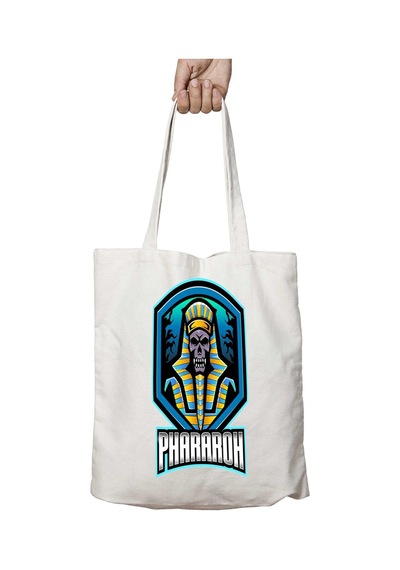 Art Hediye Pharaoh İki Tarafı Kalıcı Baskılı Yıkanabilir Çanta Çok Renkli