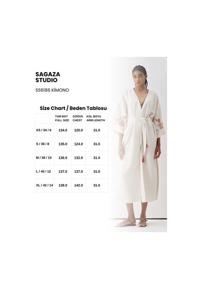 Sagaza Studio Ss6186 Keten Bağlamalı Kimono Kahverengi