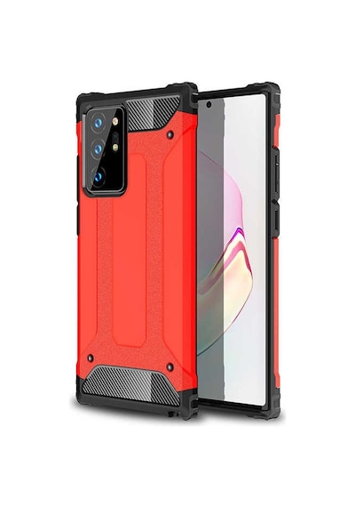 Kilifone - Samsung Uyumlu Galaxy Note 20 Ultra - Kılıf Çift Katman Zırh Tank Crash Military Kapak - Kırmızı