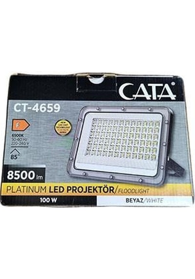 Cata Ct-4659 100w 6400k Beyaz Slim Led Projektör Beyaz