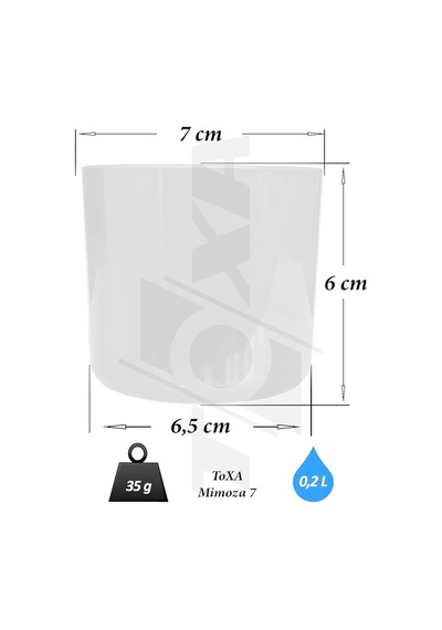 Mimoza Saksı 4, Beyaz, 0.2 Litre