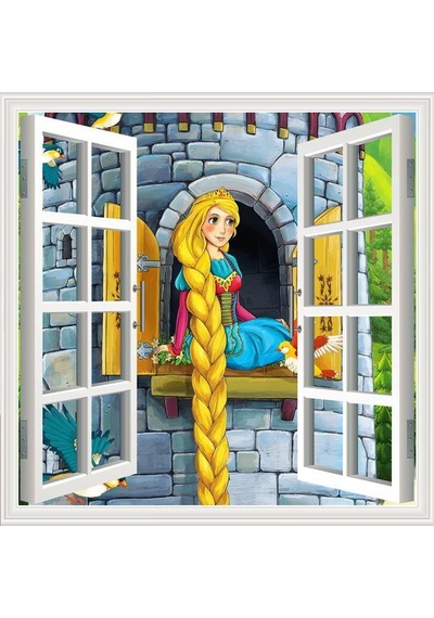 Pencere Poster Duvar Kağıdı Rapunzel Yapışkanlı Sticker