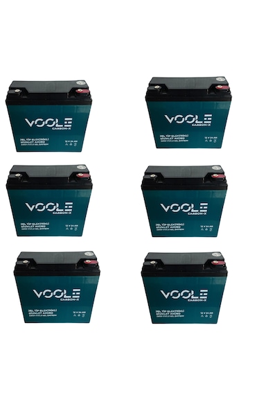 Voole 12v 24 Ah Elektrikli Bisiklet Jel Aküsü 6lı Set