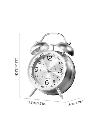 Ayrex Valkyrie Akar Saniyeli Büyük Boy Nostaljik Analog Çalar Saat - Fosforlu Işıklı Alarmlı Yüksek Ses Hediyeli