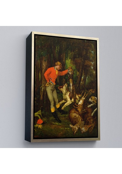 Ahşap Çerçeveli Gustave Courbet -avdan Sonra Tablo - After The Hunt-8055