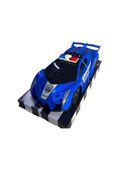 3d Işıklı Sesli Polis Arabası Oyuncak - Spor Araba Mavi